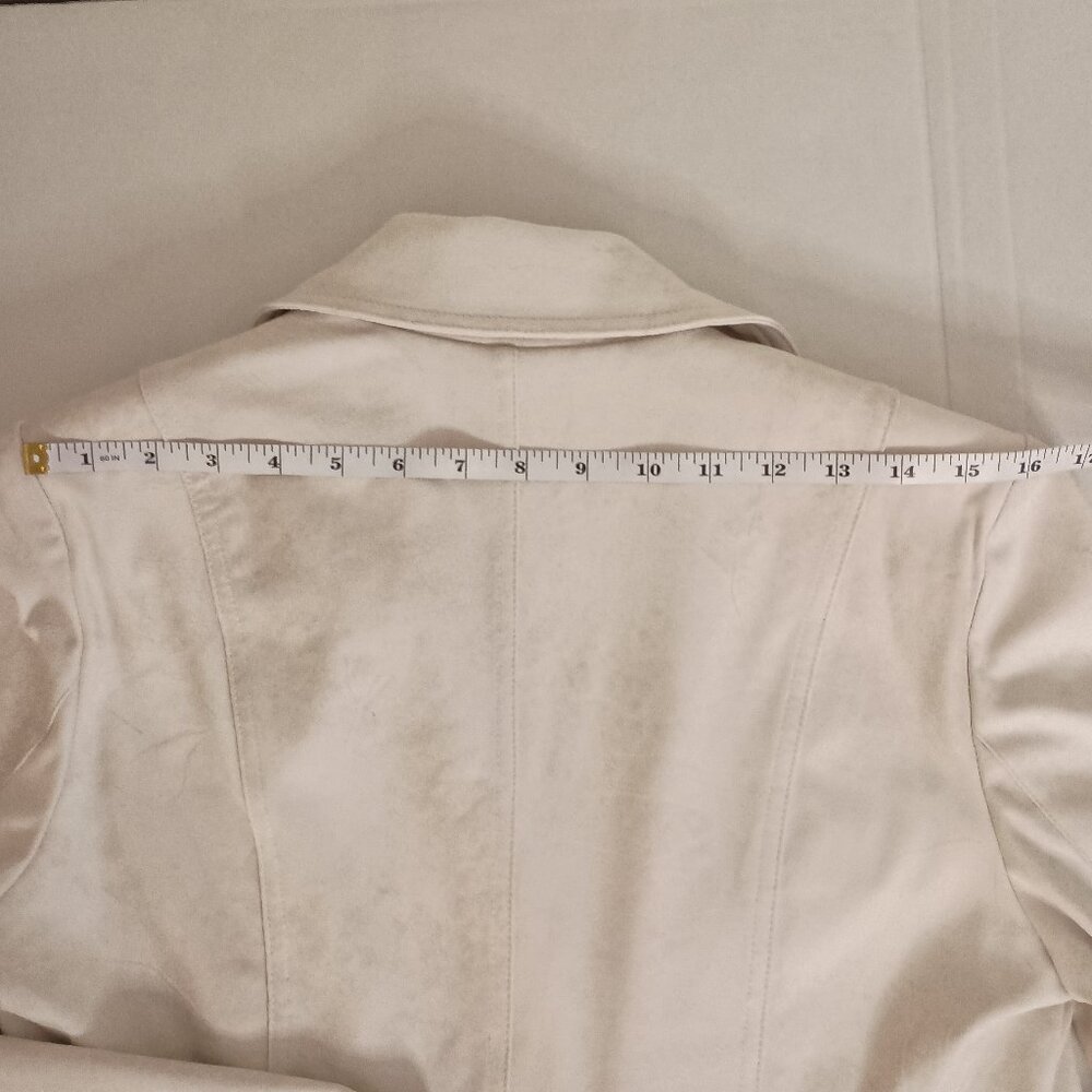 Insight Off White Faux Suede Moto Jacket Womens 10 - Picture 12 of 16